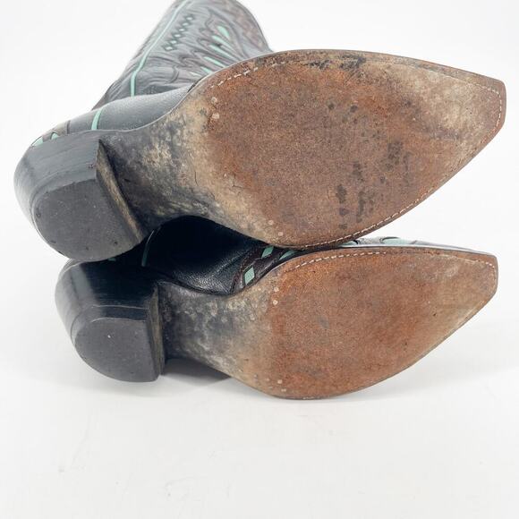 Old Gringo Black Brown Turquoise Monarca Butterfly Western Cowgirl Boot size 7 - Picture 10 of 12